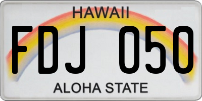HI license plate FDJ050
