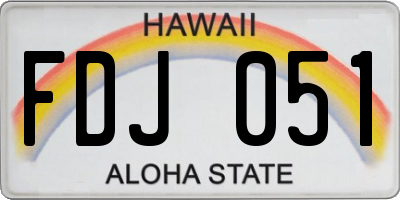 HI license plate FDJ051
