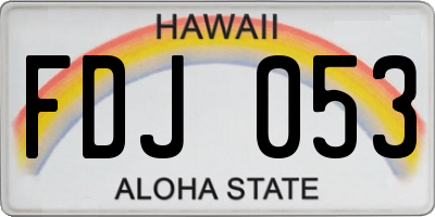 HI license plate FDJ053