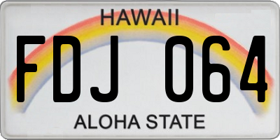 HI license plate FDJ064