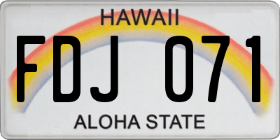HI license plate FDJ071