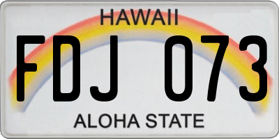 HI license plate FDJ073