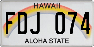 HI license plate FDJ074