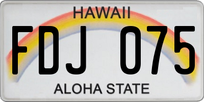 HI license plate FDJ075