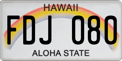 HI license plate FDJ080