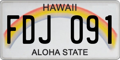 HI license plate FDJ091