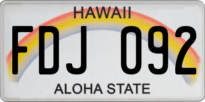 HI license plate FDJ092