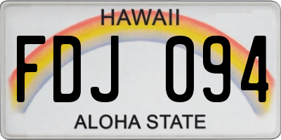 HI license plate FDJ094