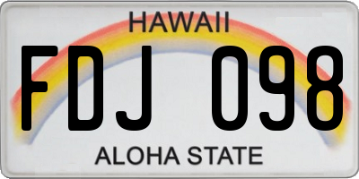 HI license plate FDJ098