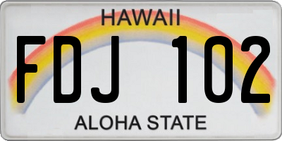 HI license plate FDJ102