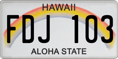 HI license plate FDJ103