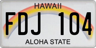 HI license plate FDJ104