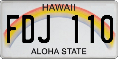 HI license plate FDJ110