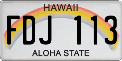 HI license plate FDJ113