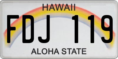 HI license plate FDJ119