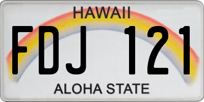 HI license plate FDJ121