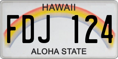 HI license plate FDJ124