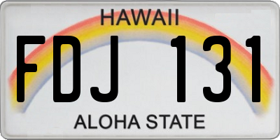 HI license plate FDJ131