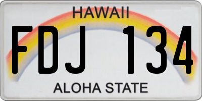 HI license plate FDJ134