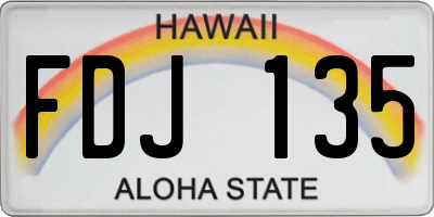 HI license plate FDJ135