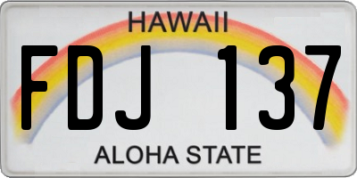 HI license plate FDJ137