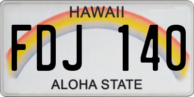HI license plate FDJ140