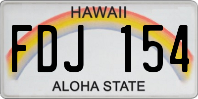 HI license plate FDJ154