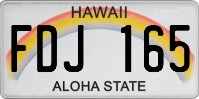 HI license plate FDJ165