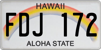 HI license plate FDJ172