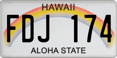 HI license plate FDJ174