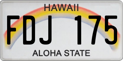 HI license plate FDJ175