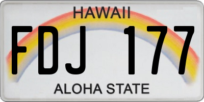 HI license plate FDJ177
