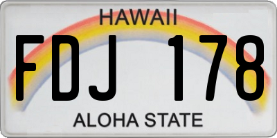 HI license plate FDJ178