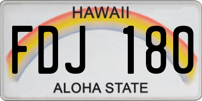 HI license plate FDJ180
