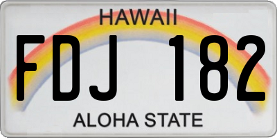 HI license plate FDJ182