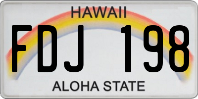 HI license plate FDJ198