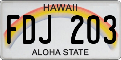 HI license plate FDJ203