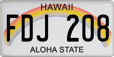 HI license plate FDJ208