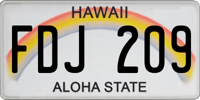 HI license plate FDJ209
