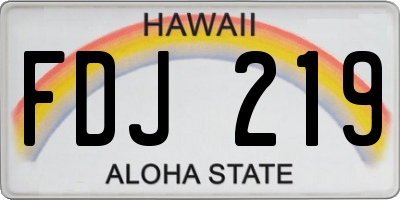 HI license plate FDJ219