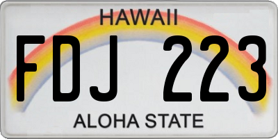 HI license plate FDJ223