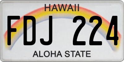 HI license plate FDJ224