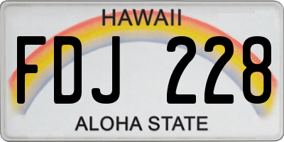 HI license plate FDJ228