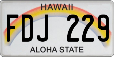 HI license plate FDJ229