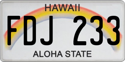 HI license plate FDJ233