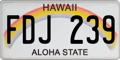 HI license plate FDJ239