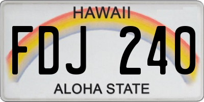 HI license plate FDJ240