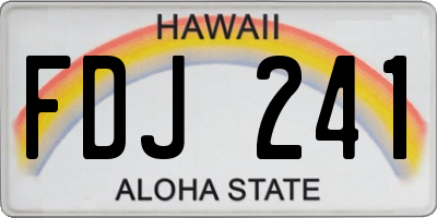 HI license plate FDJ241