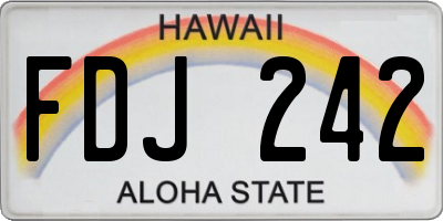 HI license plate FDJ242
