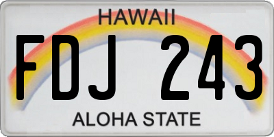 HI license plate FDJ243